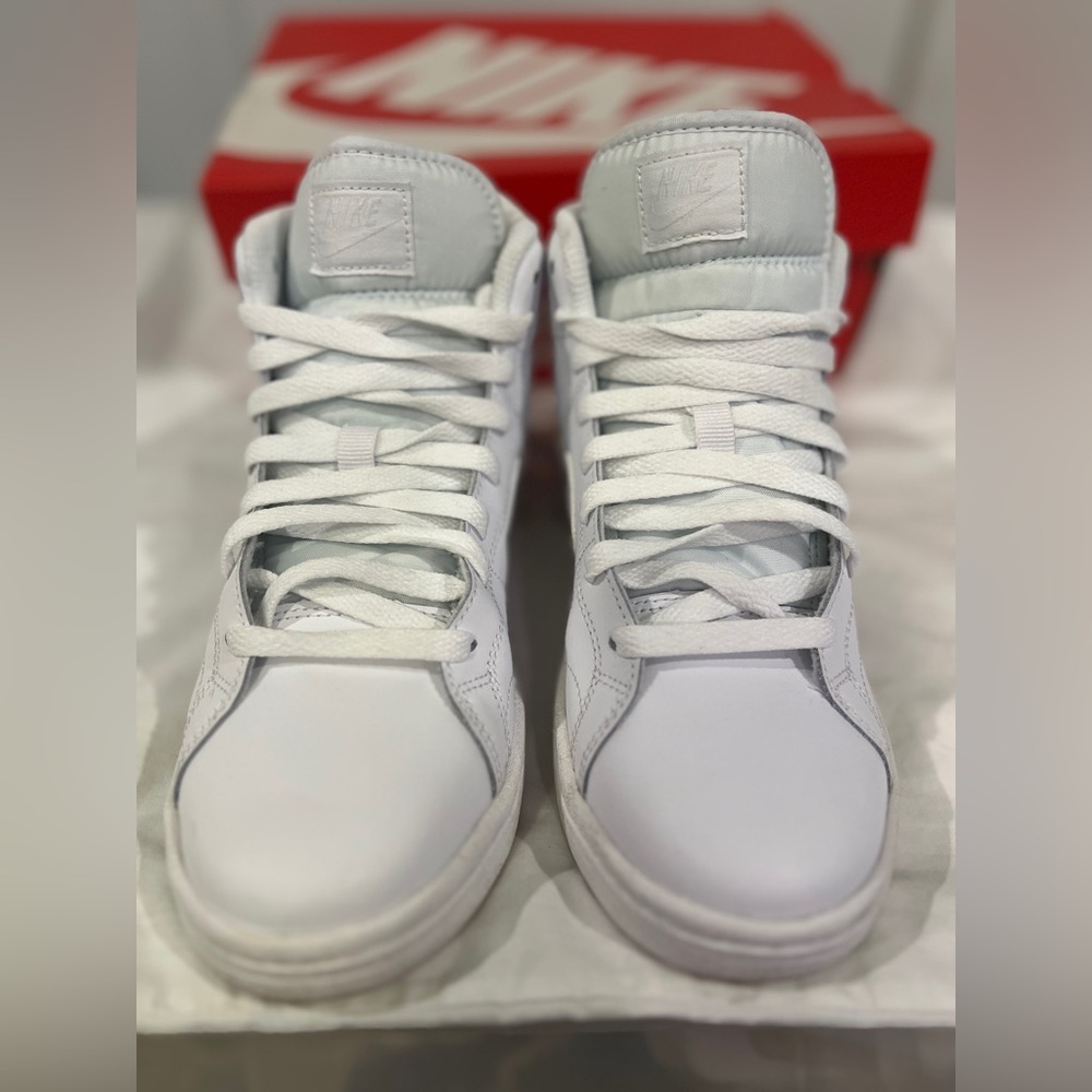 Nike White High-Top Leather Sneakers Nike Women's Court Royale